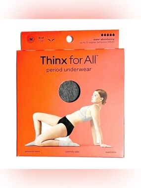 Thinx For All Period Underwear Briefs Women’s Size M Gray New